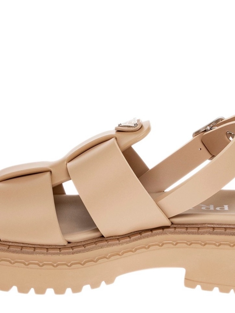 AUTHENTIC Prada Soft Cage Beige Platform Slingback Sandals (Size 37) - Picture 2 of 7